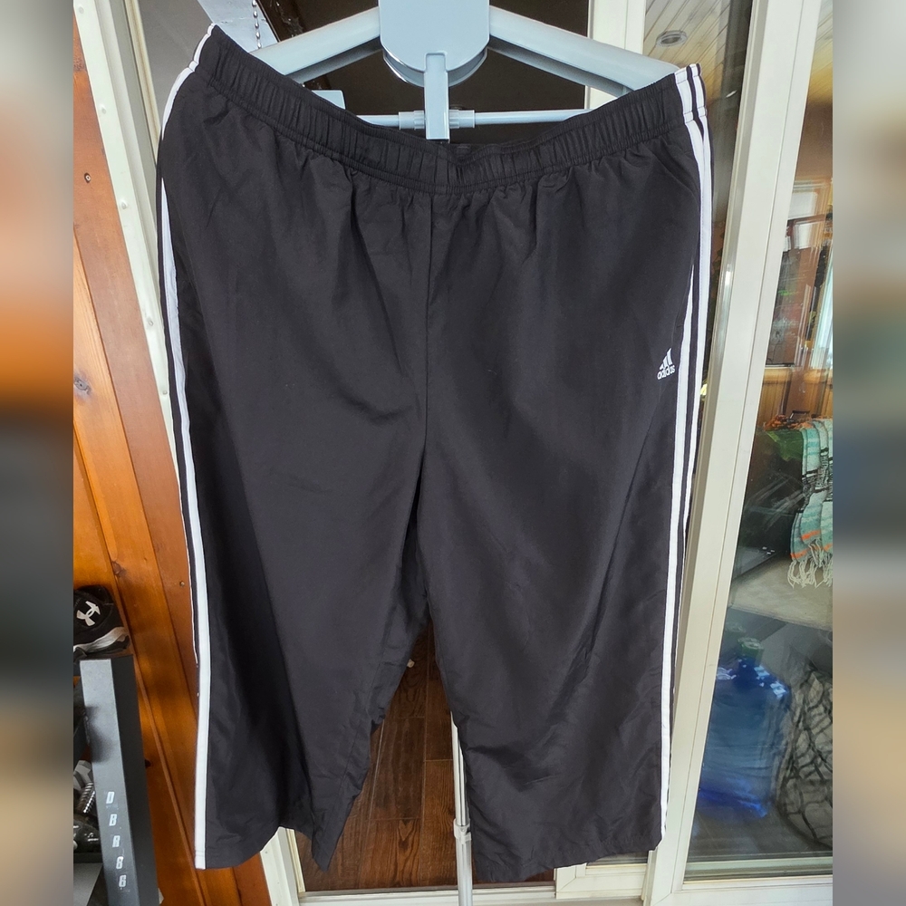 Adidas Women's Black and White Athletic Crop Pants